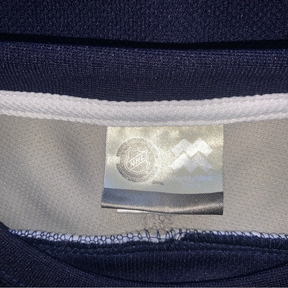 Edmonton Oilers NHL Mighty Mac Jersey Youth 18 XL  Navy Blue/Taupe/White - Picture 2 of 4